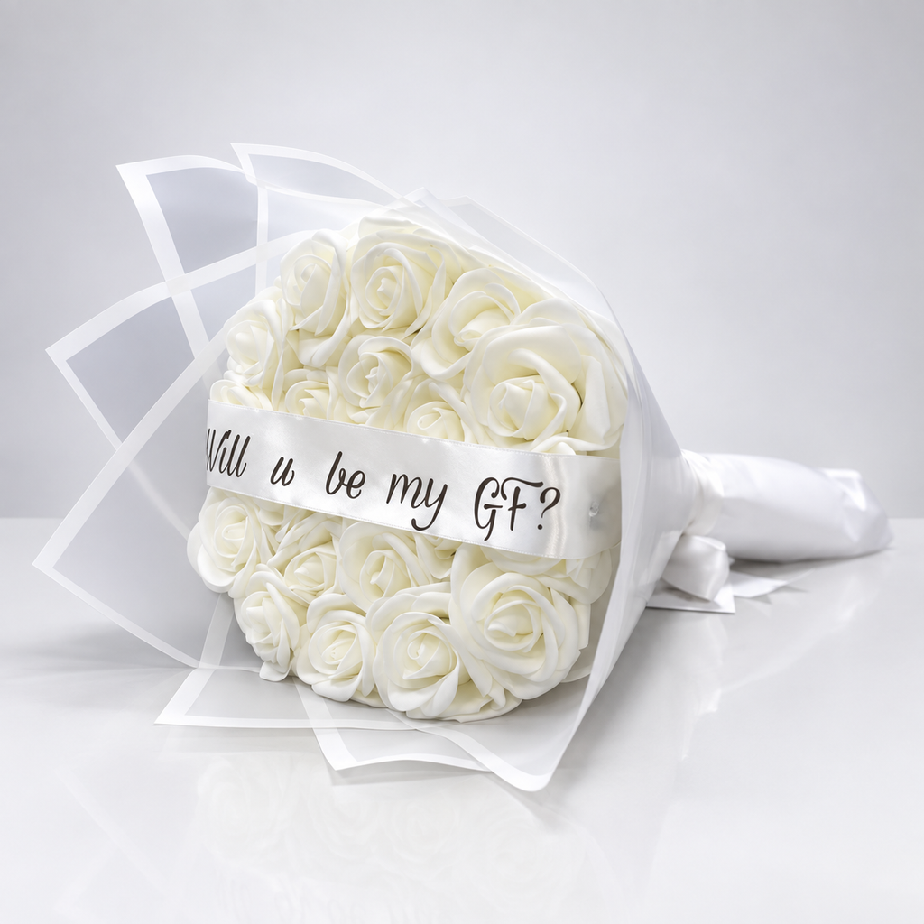 Weißes Rosenbouquet