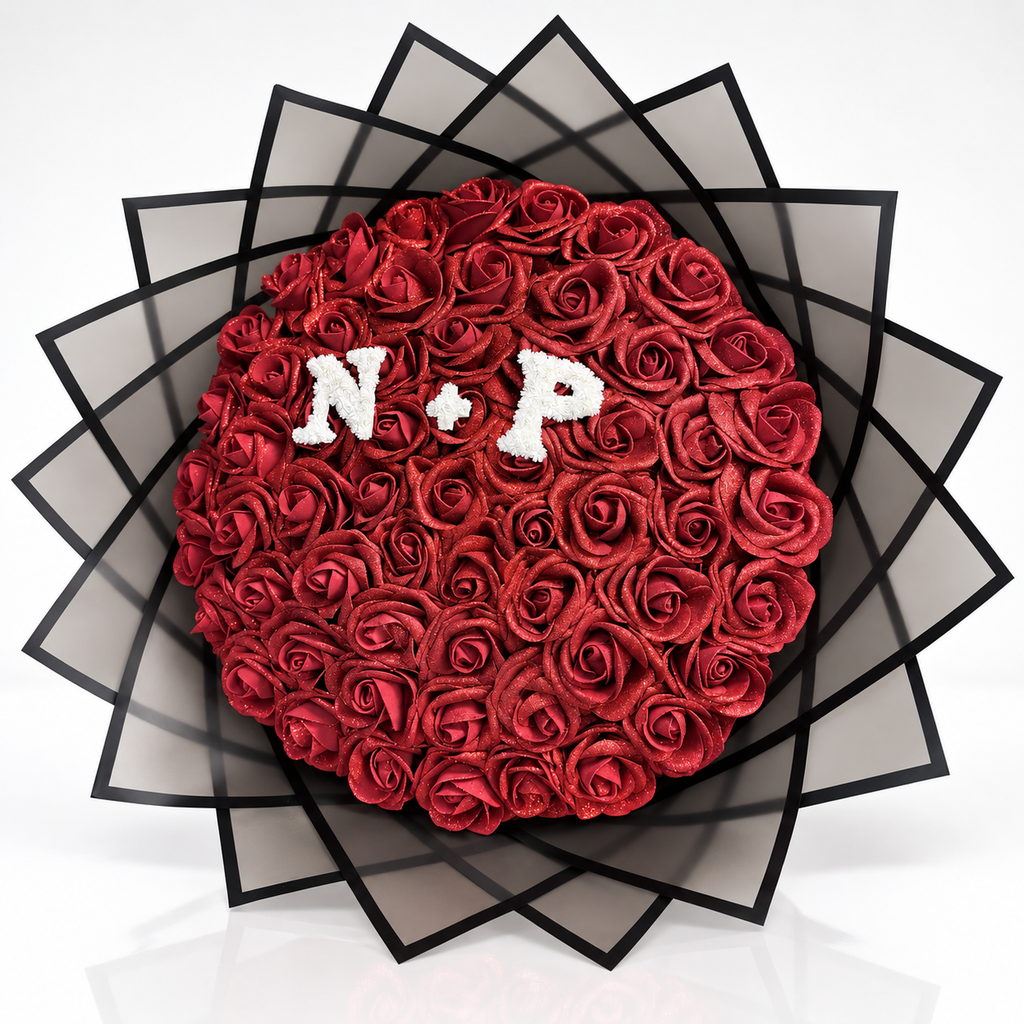 Rotes Glitzer - Rosenbouquet