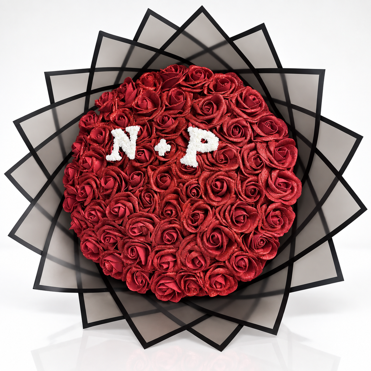 Rotes Glitzer - Rosenbouquet