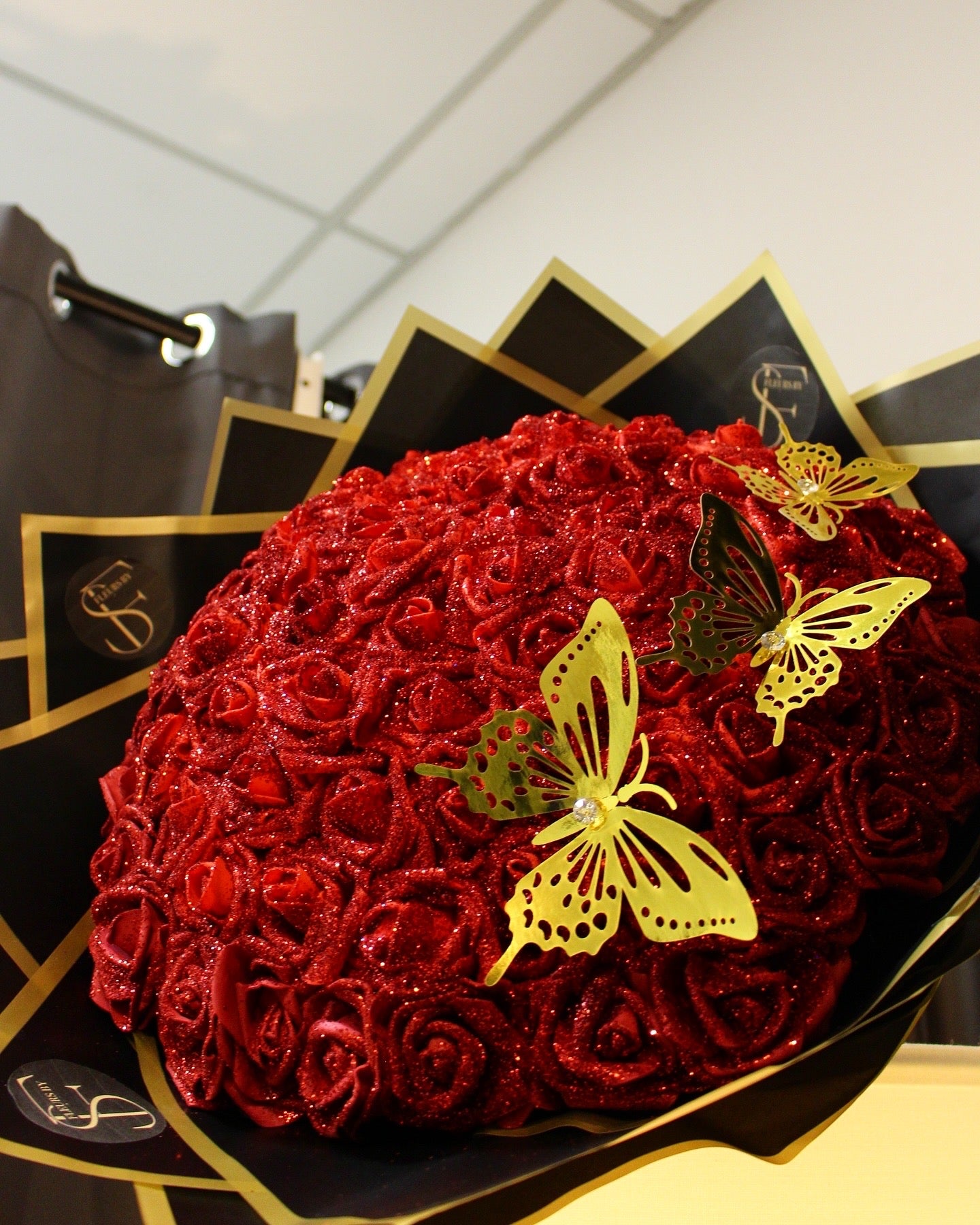 Glitzer Rosen rot