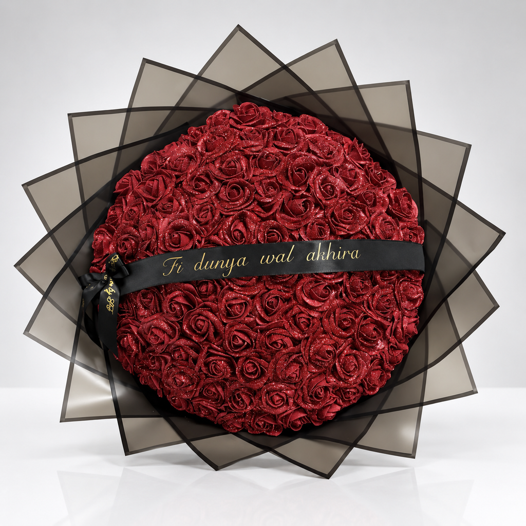 Rotes Glitzer - Rosenbouquet