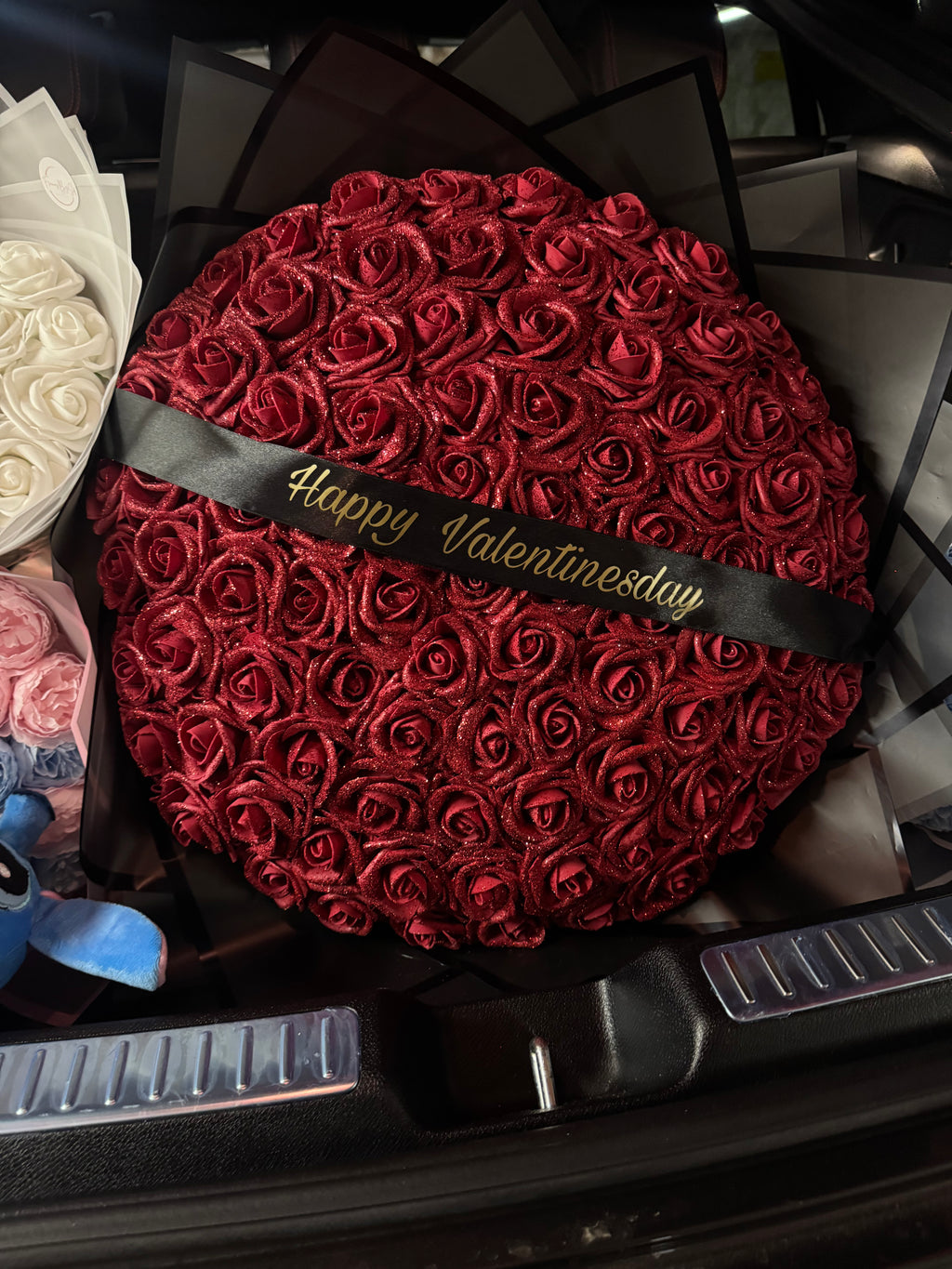 Rotes Glitzer - Rosenbouquet